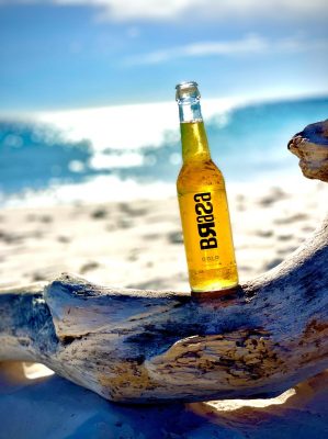 Bieflesop het strand